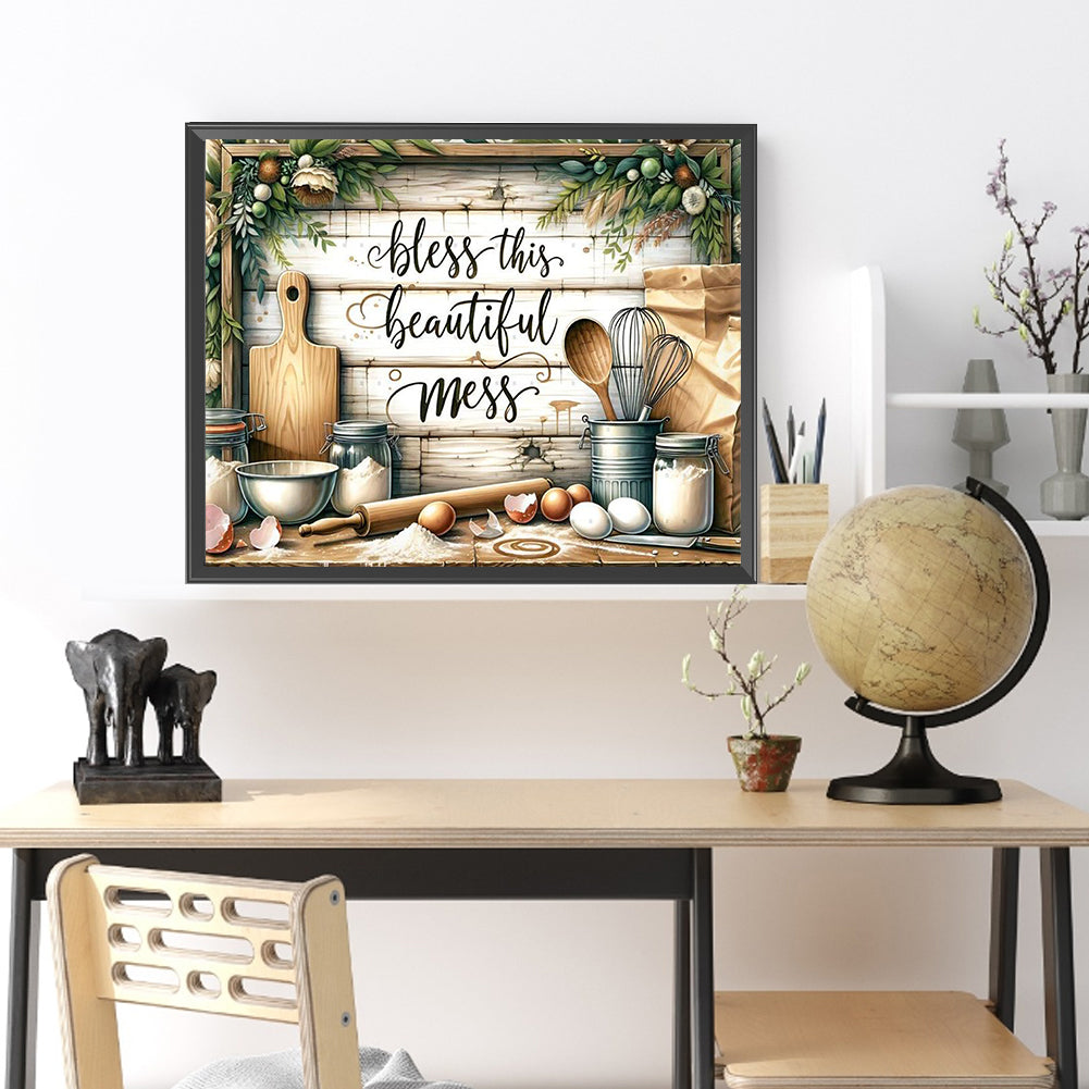 Retro Kitchen - Full Round Drill Diamond Painting 50*40CM