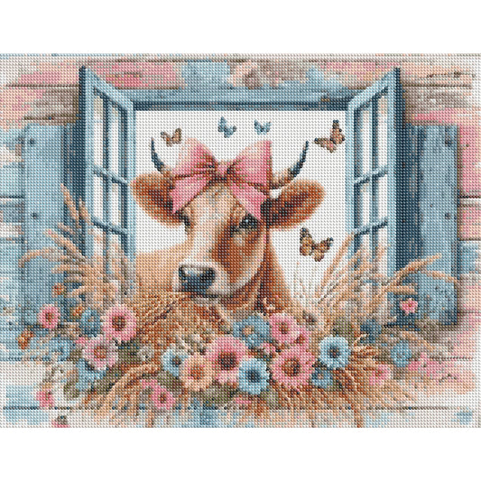 Retro Farm Cow - Full Round Drill Diamond Painting 50*40CM