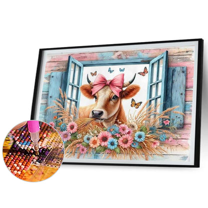 Retro Farm Cow - Full Round Drill Diamond Painting 50*40CM