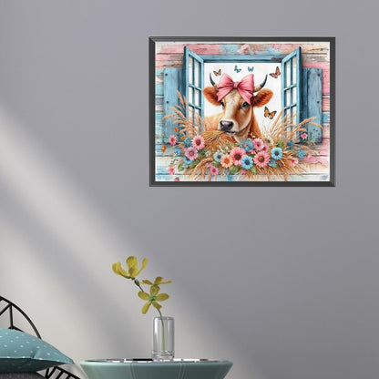 Retro Farm Cow - Full Round Drill Diamond Painting 50*40CM