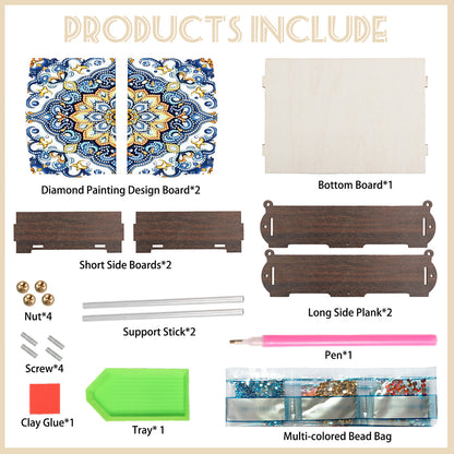 Diamond Painting Storage Box DIY 5D Diamond Painting Jewelry Box for Women Girls