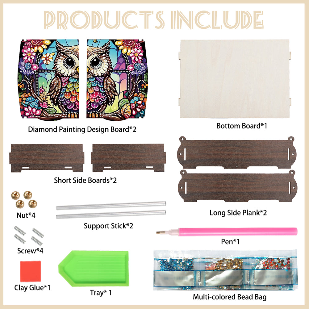 Diamond Painting Storage Box DIY 5D Diamond Painting Jewelry Box for Women Girls