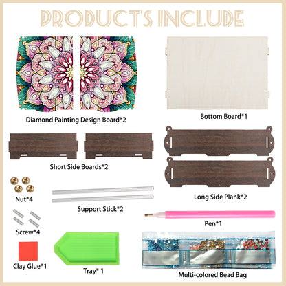 Diamond Painting Storage Box DIY 5D Diamond Painting Jewelry Box for Women Girls