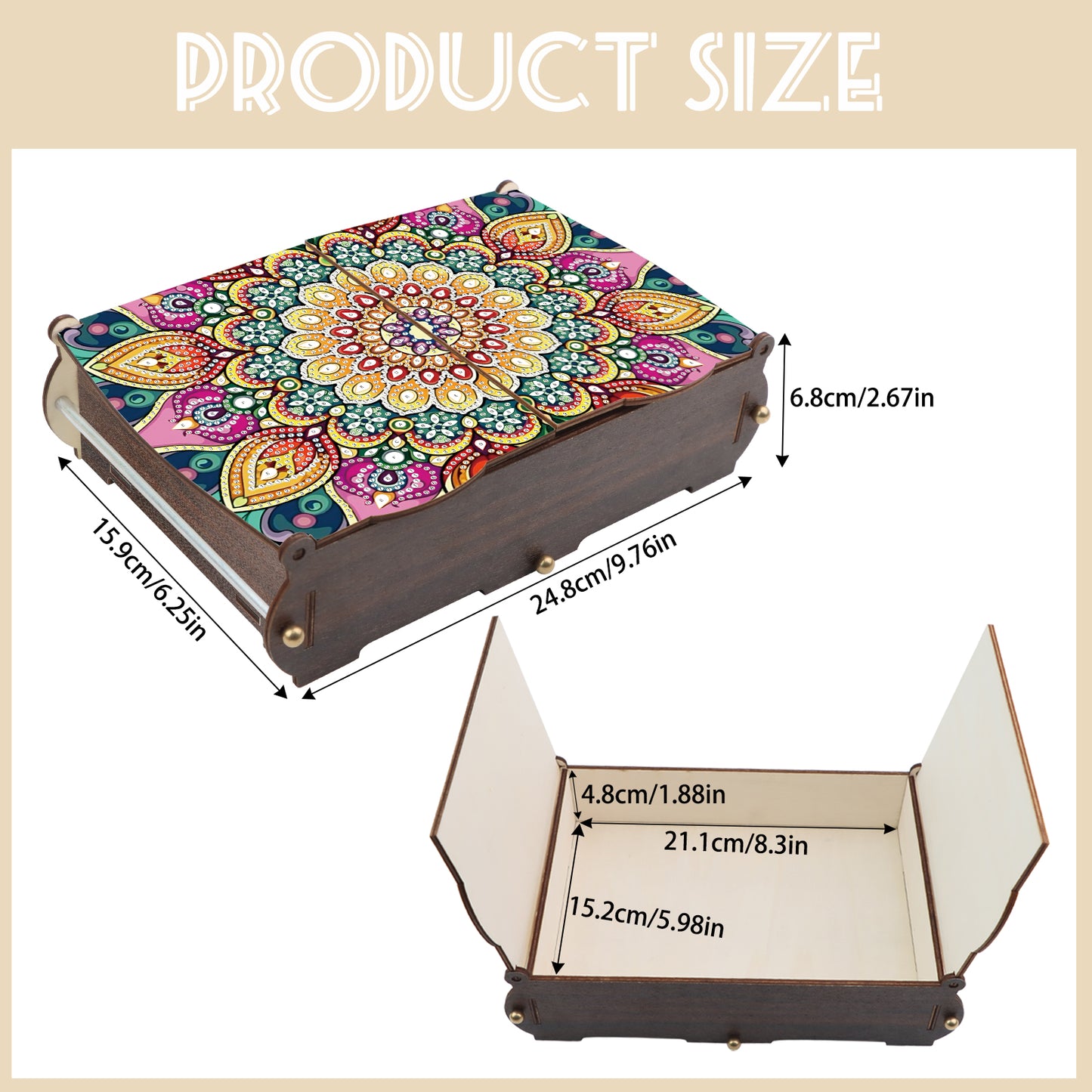 Diamond Painting Storage Box DIY 5D Diamond Painting Jewelry Box for Women Girls
