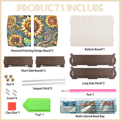 Diamond Painting Storage Box DIY 5D Diamond Painting Jewelry Box for Women Girls