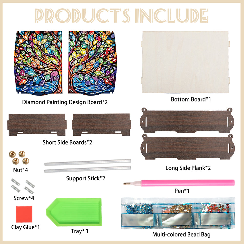 Diamond Painting Storage Box DIY 5D Diamond Painting Jewelry Box for Women Girls