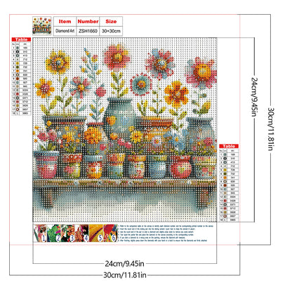 Flower Bouquet - Full Round Drill Diamond Painting 30*30CM