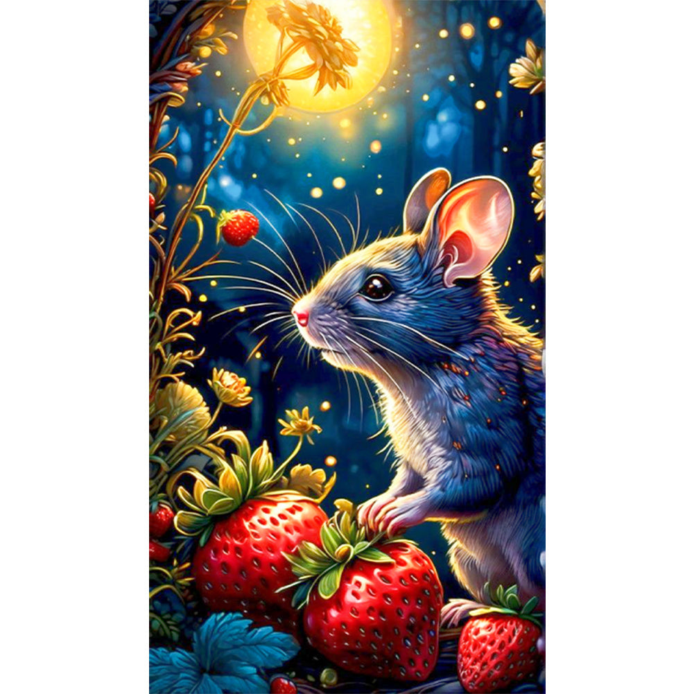 Moon Mouse - Full AB Round Drill Diamond Painting 40*70CM