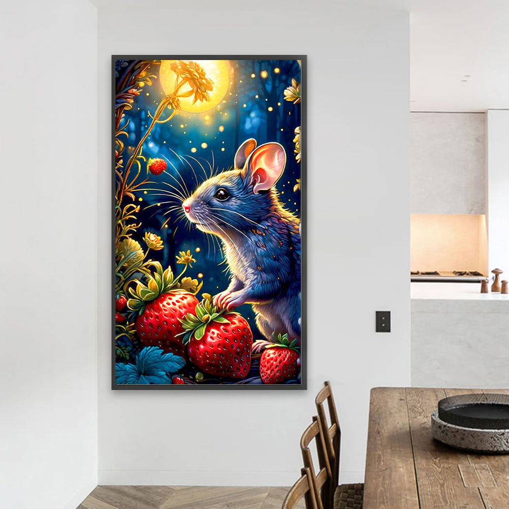 Moon Mouse - Full AB Round Drill Diamond Painting 40*70CM