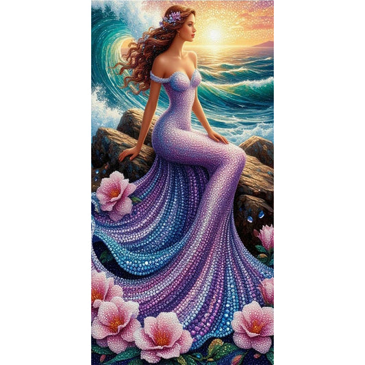 Mermaid Girl - Full Round Drill Diamond Painting 40*80CM