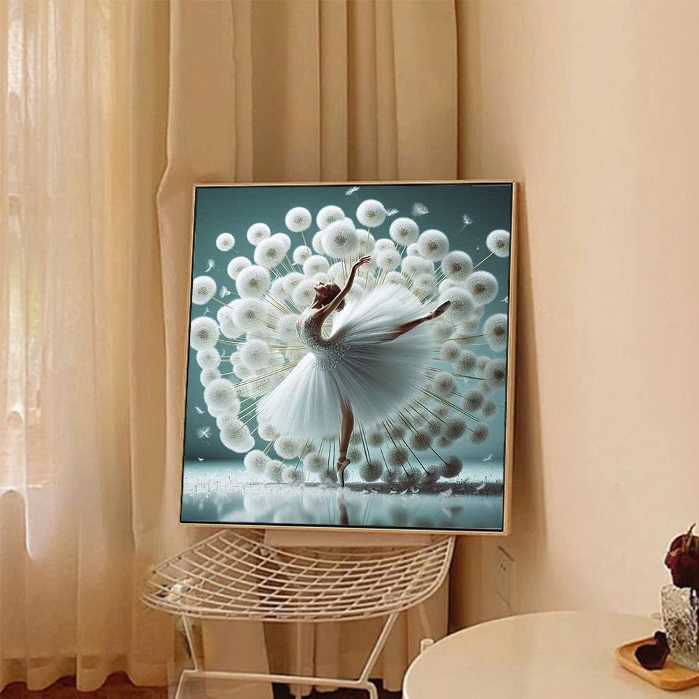 Dandelion Dancing Girl - Full Round Drill Diamond Painting 40*40CM