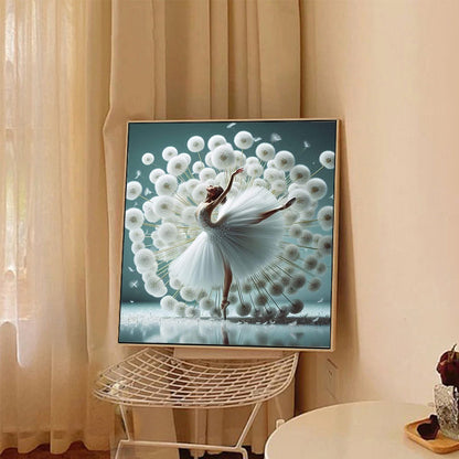 Dandelion Dancing Girl - Full Round Drill Diamond Painting 40*40CM
