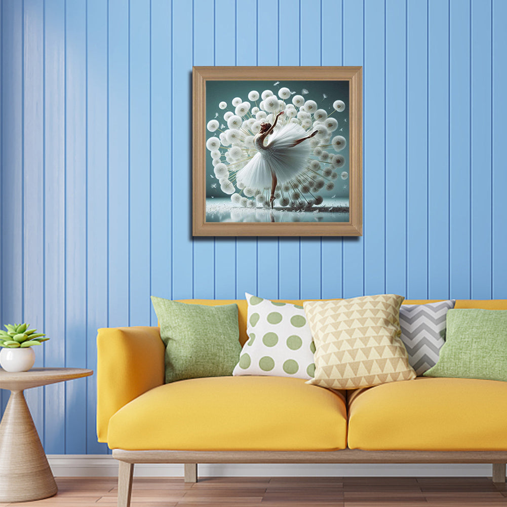 Dandelion Dancing Girl - Full Round Drill Diamond Painting 40*40CM
