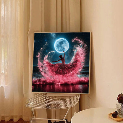 Dancing Girl In The Moon - Full Round Drill Diamond Painting 40*40CM