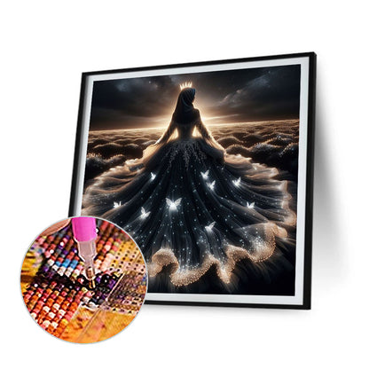 Girl With Glowing Back - Full Round Drill Diamond Painting 40*40CM