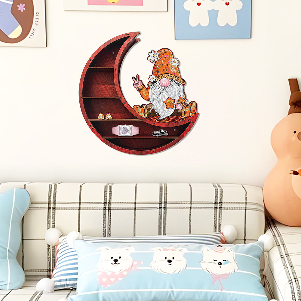 Lunar Design DIY Diamond Painting Wall Shelf 5D Diamond Embroidery Painting Kit