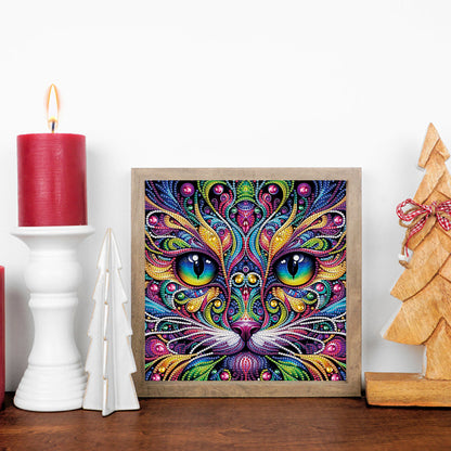 Colorful Cat - Special Shaped Drill Diamond Painting 30*30CM