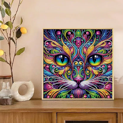 Colorful Cat - Special Shaped Drill Diamond Painting 30*30CM