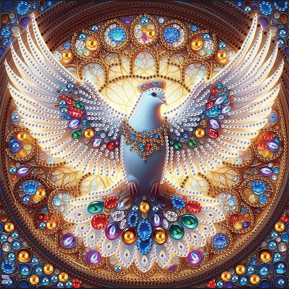 Colorful Pigeon - Special Shaped Drill Diamond Painting 30*30CM