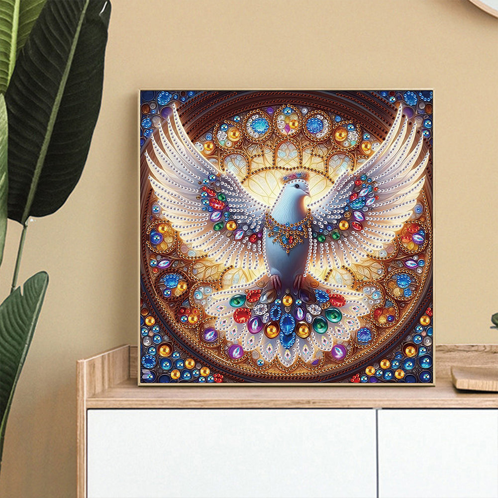 Colorful Pigeon - Special Shaped Drill Diamond Painting 30*30CM