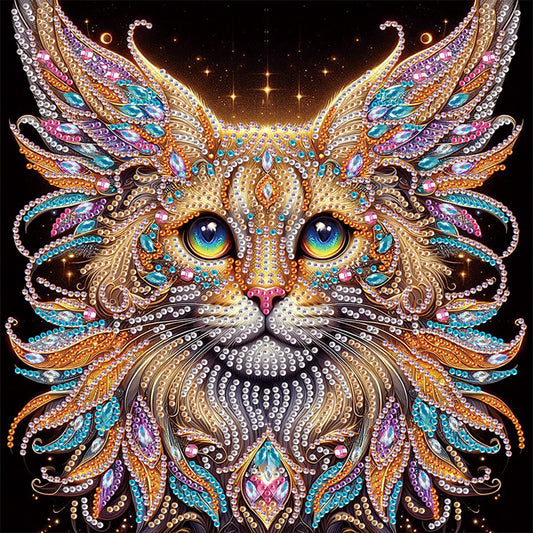 Colorful Cat - Special Shaped Drill Diamond Painting 30*30CM