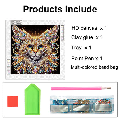 Colorful Cat - Special Shaped Drill Diamond Painting 30*30CM