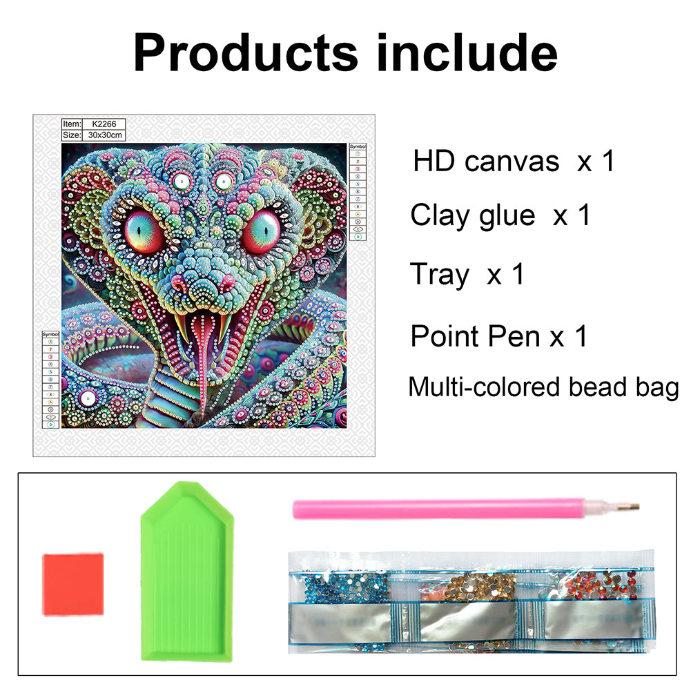 Mythical Beast Snake - Special Shaped Drill Diamond Painting 30*30CM