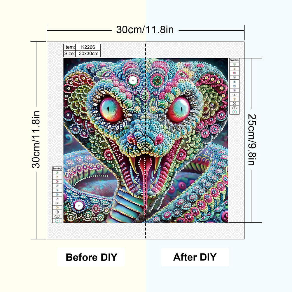 Mythical Beast Snake - Special Shaped Drill Diamond Painting 30*30CM