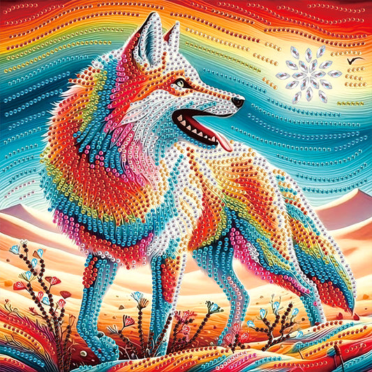 Colorful Wolf - Special Shaped Drill Diamond Painting 30*30CM