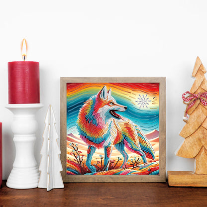 Colorful Wolf - Special Shaped Drill Diamond Painting 30*30CM
