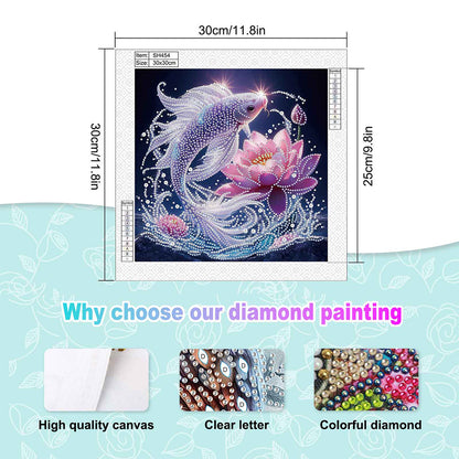 Purple Light Fish - Special Shaped Drill Diamond Painting 30*30CM