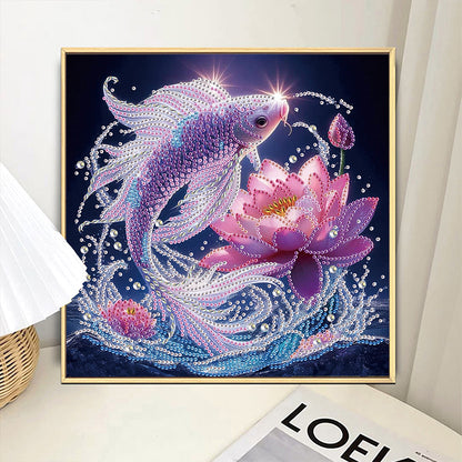 Purple Light Fish - Special Shaped Drill Diamond Painting 30*30CM