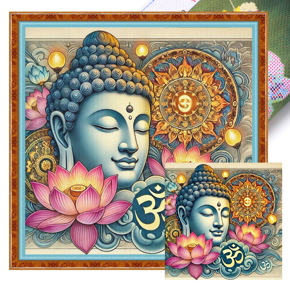 Buddha Statue - 11CT Stamped Cross Stitch 40*40CM
