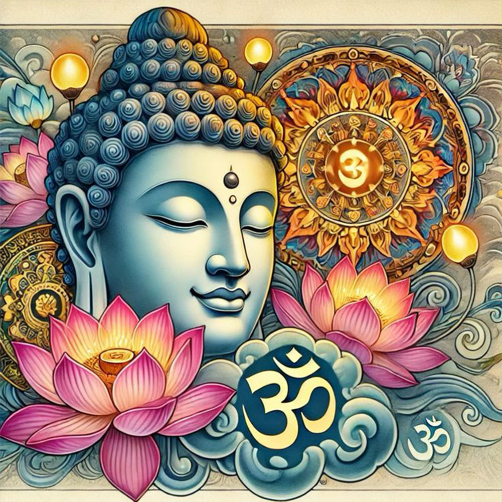 Buddha Statue - 11CT Stamped Cross Stitch 40*40CM