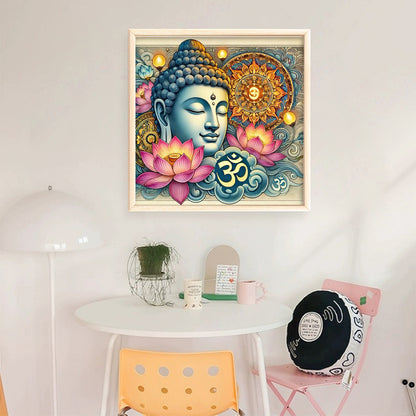 Buddha Statue - 11CT Stamped Cross Stitch 40*40CM