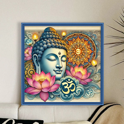 Buddha Statue - 11CT Stamped Cross Stitch 40*40CM