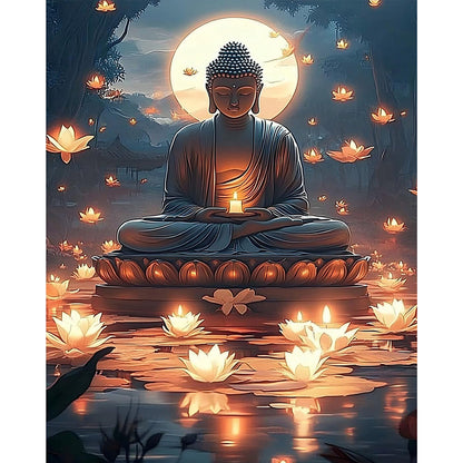 Buddha Statue - 11CT Stamped Cross Stitch 40*50CM
