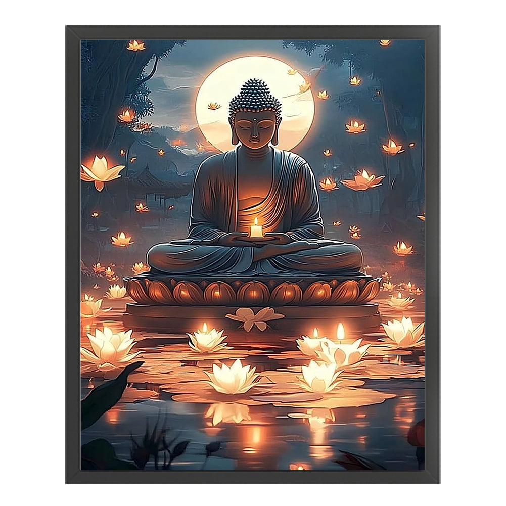 Buddha Statue - 11CT Stamped Cross Stitch 40*50CM