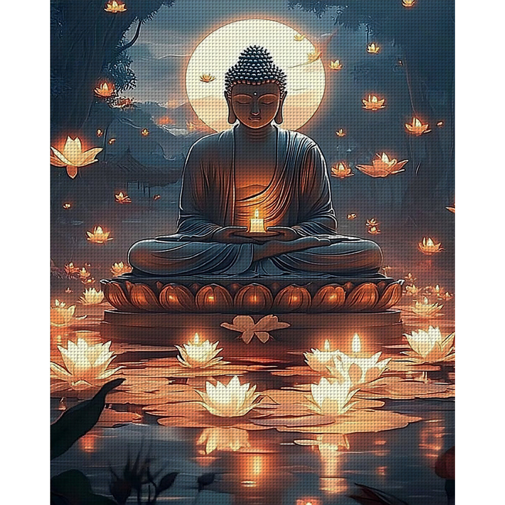 Buddha Statue - 11CT Stamped Cross Stitch 40*50CM
