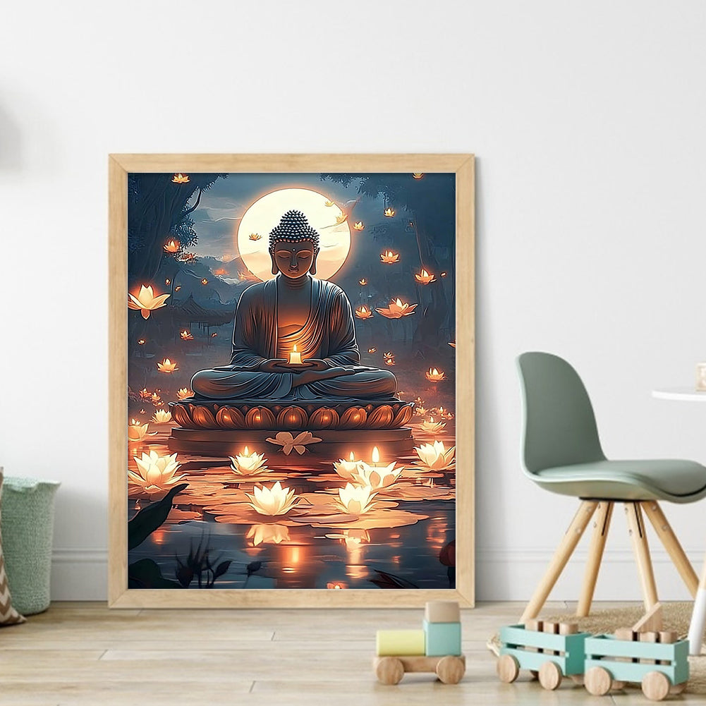 Buddha Statue - 11CT Stamped Cross Stitch 40*50CM