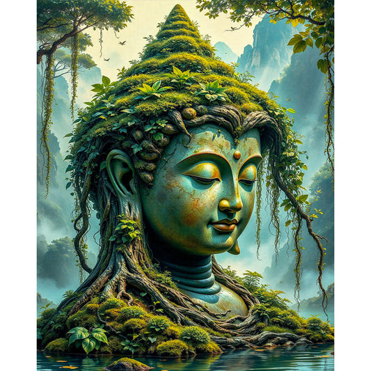 Buddha Statue - 11CT Stamped Cross Stitch 40*50CM