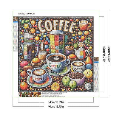Coffee - Full Round Drill Diamond Painting 40*40CM