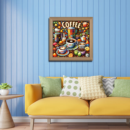 Coffee - Full Round Drill Diamond Painting 40*40CM