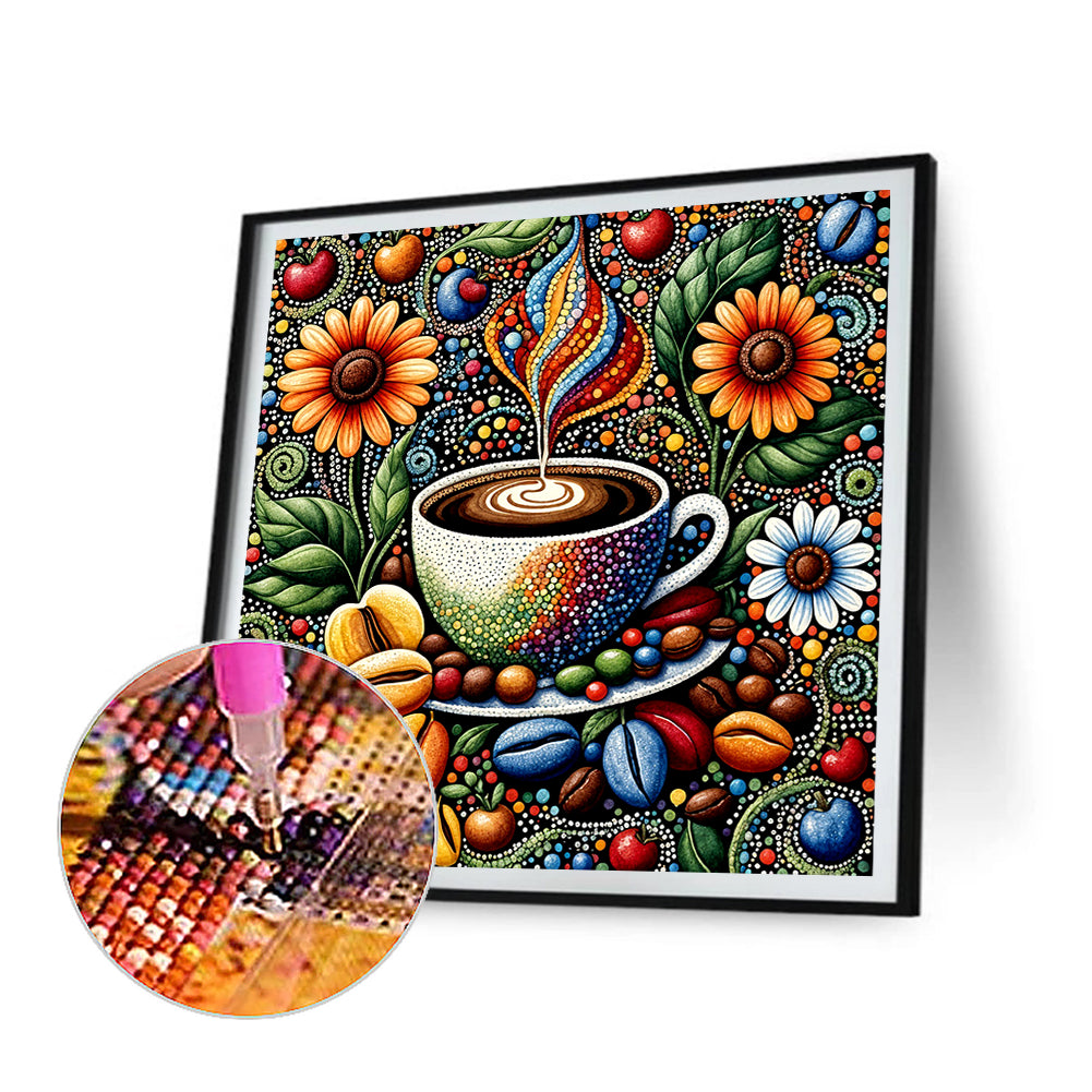 Coffee - Full Round Drill Diamond Painting 40*40CM