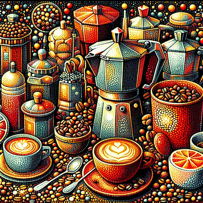 Coffee - Full Round Drill Diamond Painting 40*40CM