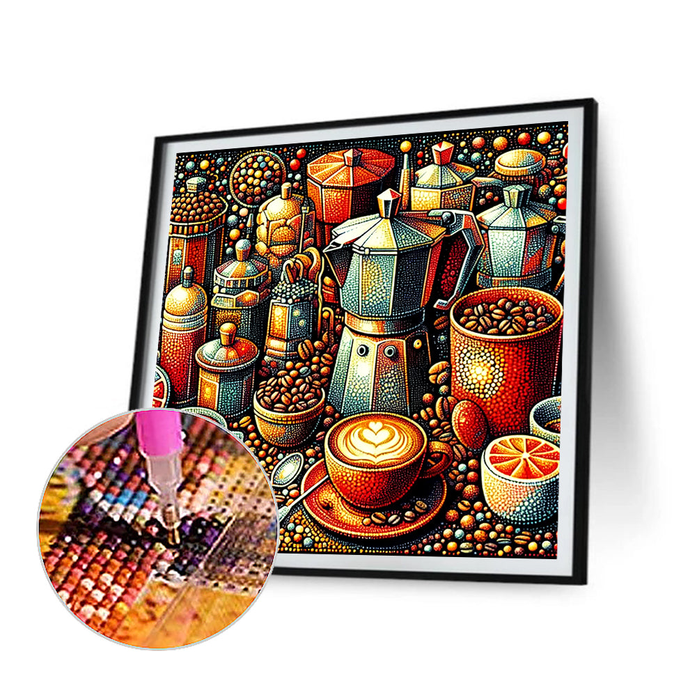 Coffee - Full Round Drill Diamond Painting 40*40CM