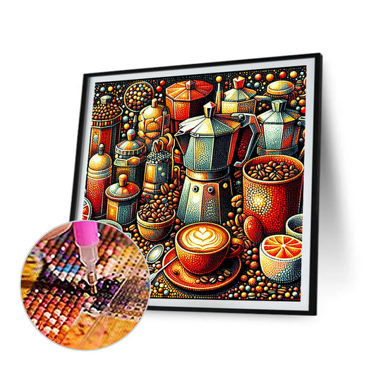 Coffee - Full Round Drill Diamond Painting 40*40CM
