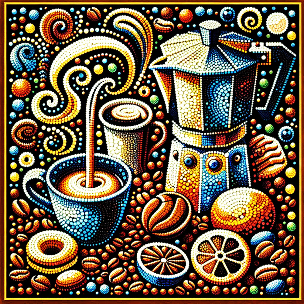 Coffee - Full Round Drill Diamond Painting 40*40CM