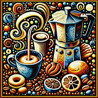 Coffee - Full Round Drill Diamond Painting 40*40CM