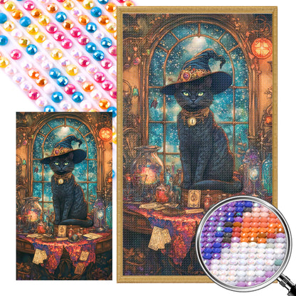 Magic Black Cat - Full AB Round Drill Diamond Painting 40*70CM